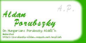 aldan porubszky business card
